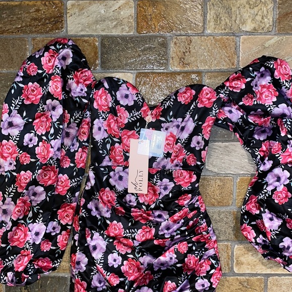 - BRAND NEW Oh Polly Pink flower dress - Picture 4 of 6